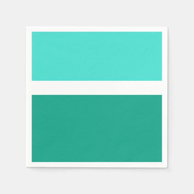 Serviette En Papier Style de bloc de couleur Turquoise blanc turquoise (Devant)