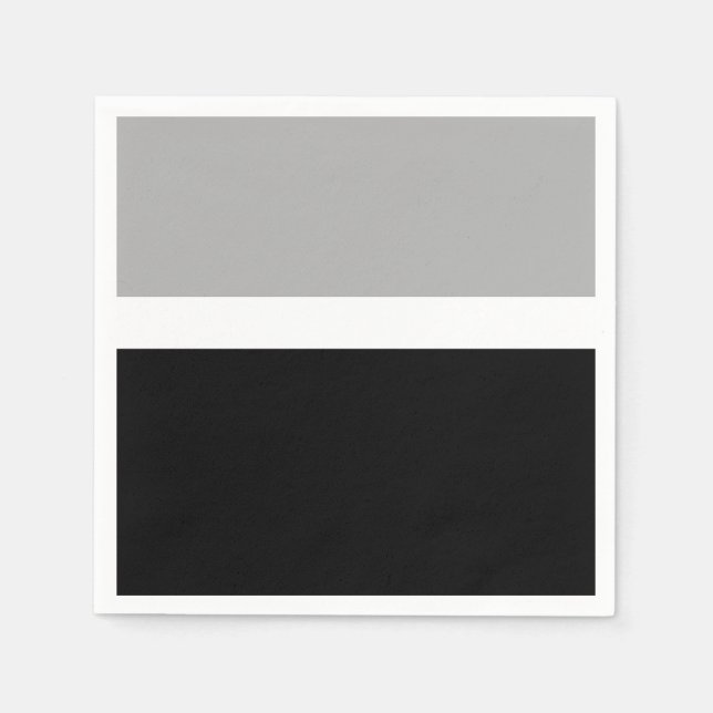 Serviette En Papier Style de couleur gris blanc noir (Devant)