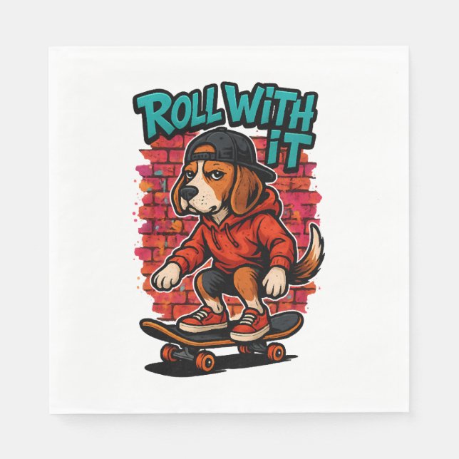 Serviette En Papier Style de rue Beagle Skateboard Graffiti Art (Devant)