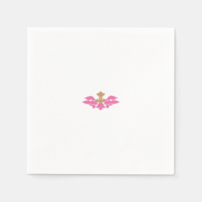 Serviette En Papier Style Décor, Rose Chaud, Laiton Antique (Devant)