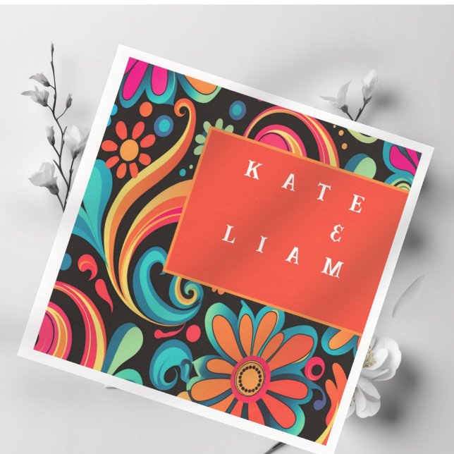 Serviette En Papier Style dynamique des années 70 (Créateur téléchargé)