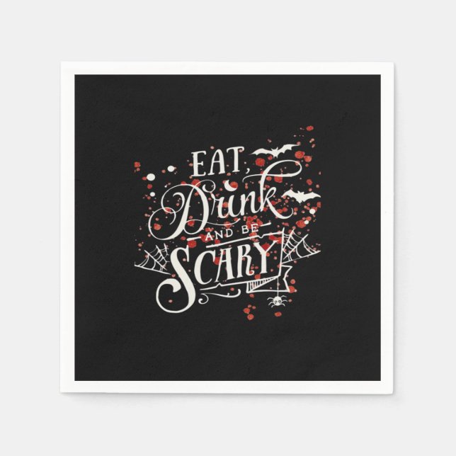 Serviette En Papier Style graphique esthétique effrayant d'Halloween s (Devant)