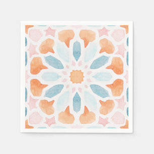 Serviette En Papier Style marocain coussin de style bleu et orange 2