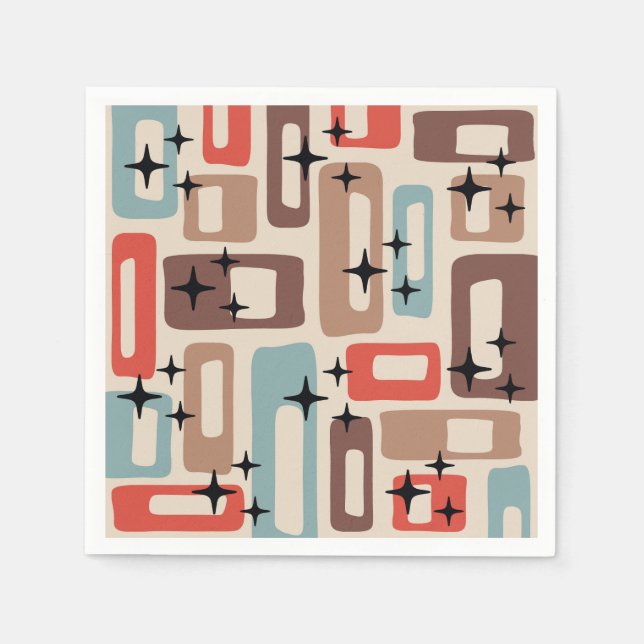 Serviette En Papier Style moderne du milieu du siècle (Devant)