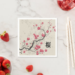 Serviette En Papier Style oriental Sakura Cherry Blossom Art