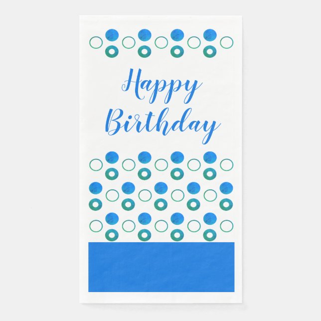 Serviette En Papier Stylé pois bleus (Devant)