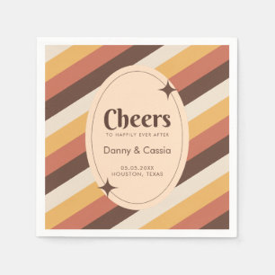 Serviette En Papier Style Rétro Stripes 70 Super les années 70 Hippie