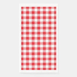 Serviette En Papier Style rouge et blanc À damiers papier d'hôte Napki