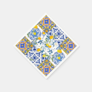 Serviette En Papier Style sicilien, art d'été