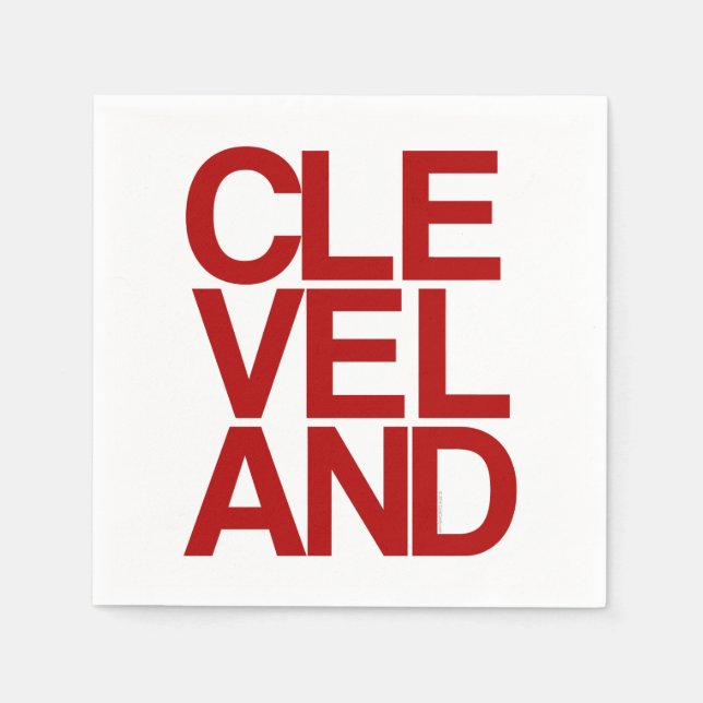 Serviette En Papier Style typographique Cleveland Souvenir (Devant)