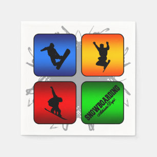 Serviette En Papier Style urbain Extraordinaire de snowboard