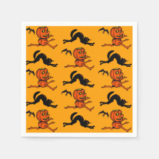 Serviette En Papier Style vintage Halloween Citrouille Cocktail Napkin