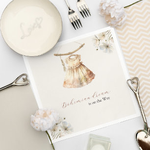 Serviette En Papier Style Vintage Robe Fleur sauvage Baby shower Gitl 