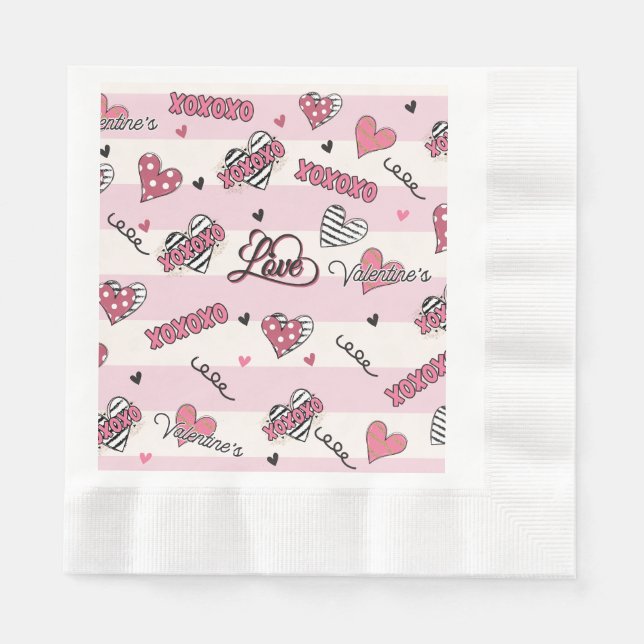 Serviette En Papier Style XOXO Valentine's Day (Devant)