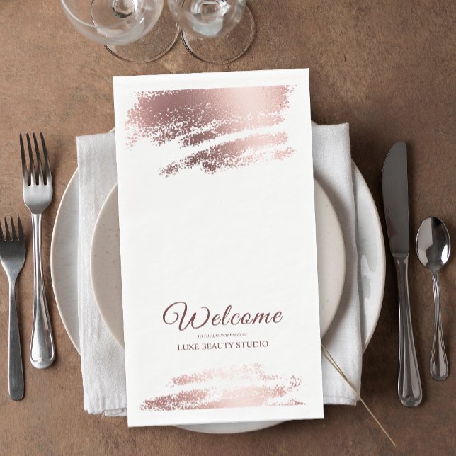 Serviette En Papier Stylish Bronze Business Event Party Welcome (Stylish Bronze Business Event Party Welcome Paper Guest Towels)