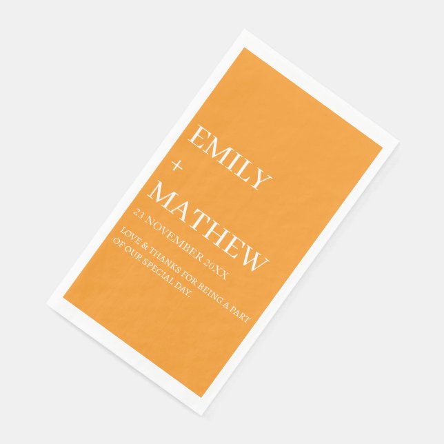 SERVIETTE EN PAPIER STYLISH MODERN CUSTOMIZED ELEGANT CLASSIC WEDDING  (Coin)