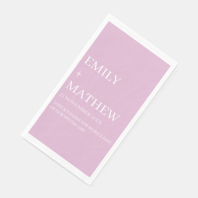 SERVIETTE EN PAPIER STYLISH MODERN CUSTOMIZED ELEGANT CLASSIC WEDDING  (Coin)