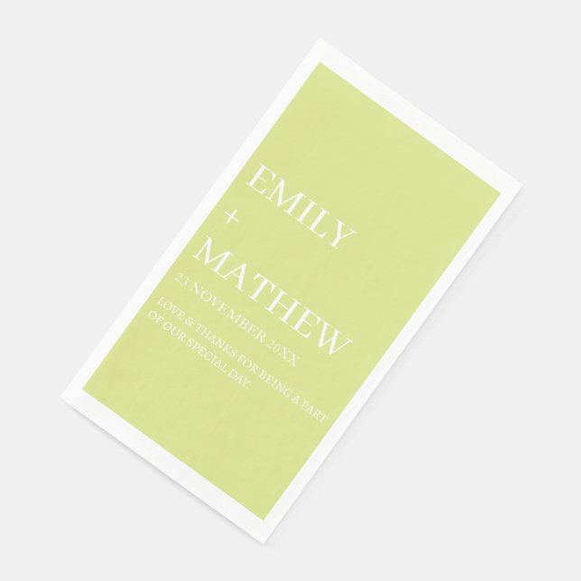SERVIETTE EN PAPIER STYLISH MODERN CUSTOMIZED ELEGANT CLASSIC WEDDING  (Coin)