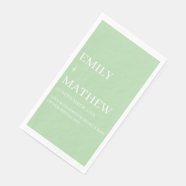 SERVIETTE EN PAPIER STYLISH MODERN CUSTOMIZED ELEGANT CLASSIC WEDDING  (Coin)