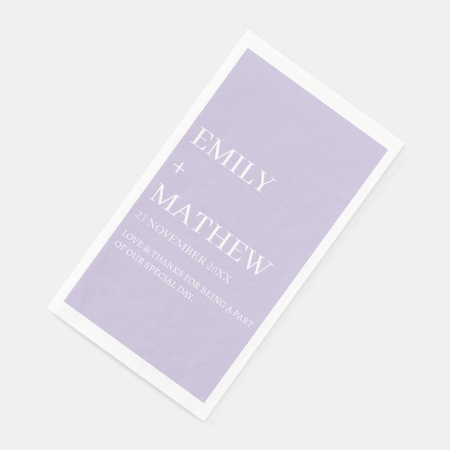 SERVIETTE EN PAPIER STYLISH MODERN CUSTOMIZED ELEGANT CLASSIC WEDDING  (Coin)