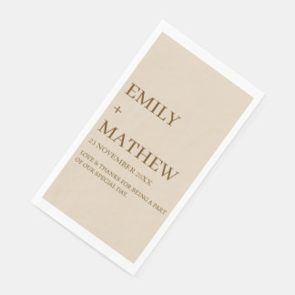 SERVIETTE EN PAPIER STYLISH MODERN CUSTOMIZED ELEGANT CLASSIC WEDDING 
