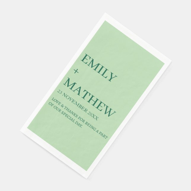 SERVIETTE EN PAPIER STYLISH MODERN CUSTOMIZED ELEGANT CLASSIC WEDDING  (Coin)