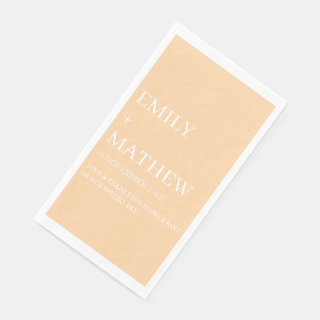 SERVIETTE EN PAPIER STYLISH MODERN CUSTOMIZED ELEGANT CLASSIC WEDDING  (Coin)