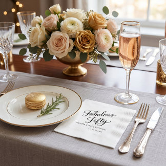 Serviette En Papier  Stylish Typography modern chic black and white