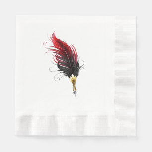 Serviette En Papier Stylo rouge en plumes avec nib or
