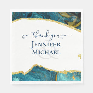 Serviette En Papier Sublime Emerald Gold AGATE Mariage