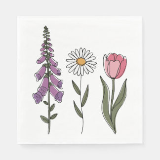 Serviette En Papier Subtle Anti-Trump - Foxglove Daisy Tulip III