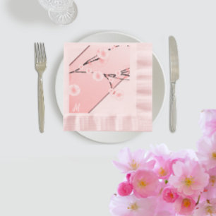 Serviette En Papier Subtle Spring Blossom - monogrammed