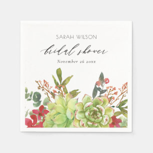 Serviette En Papier Succulent Cactus du désert Fête des mariées floral