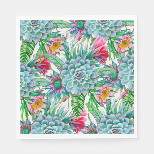 Serviette En Papier Succulent jardin tropical (Devant)