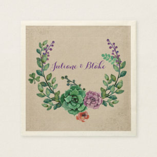 Serviette En Papier Succulente couronne