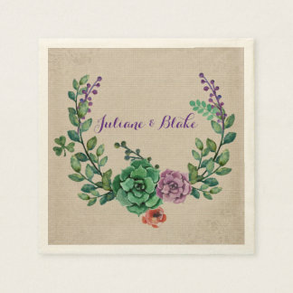 Serviette En Papier Succulente couronne