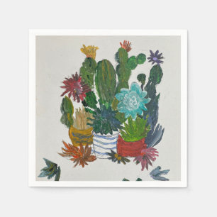 Serviette En Papier Succulents à l'écran