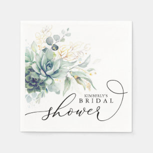 Serviette En Papier Succulents Verdure Élégant Baby Shower / Mariage