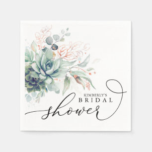 Serviette En Papier Succulents Verdure Élégant Mariage / Baby Shower N
