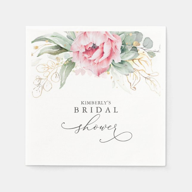 Serviette En Papier Succulents Verdure Élégante Mariée / Baby shower (Devant)