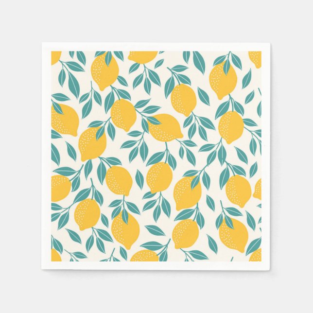 Serviette En Papier Sucré Branches de citron Motif (Devant)