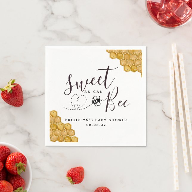 Serviette En Papier Sucré comme le Baby shower Can Bee (En situation)