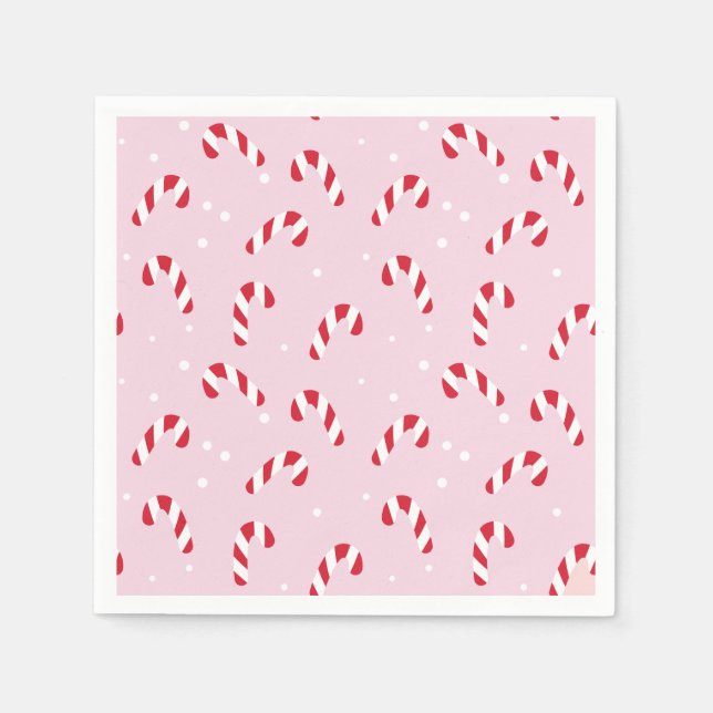 Serviette En Papier Sucre de canne de Noël rose (Devant)