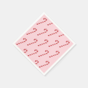 Serviette En Papier Sucre de canne rouge rayures blanches sur couleur 