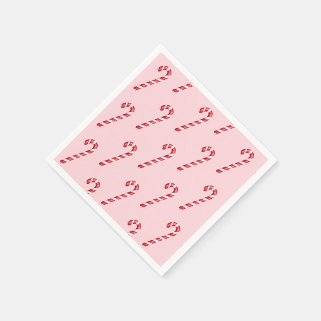 Serviette En Papier Sucre de canne rouge rayures blanches sur couleur  (Coin)