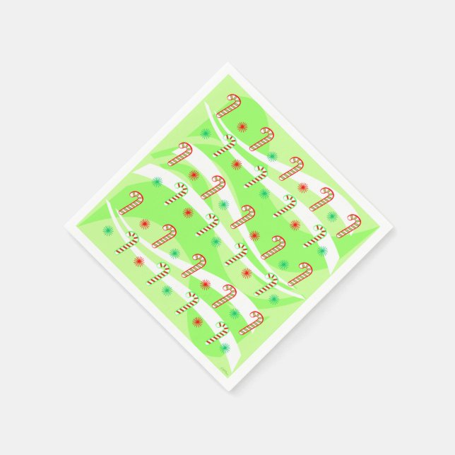 Serviette En Papier Sucres de canne de Noël modernes design (Coin)