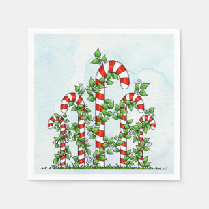 Serviette En Papier sucres de canne et vignes Noël Napkin