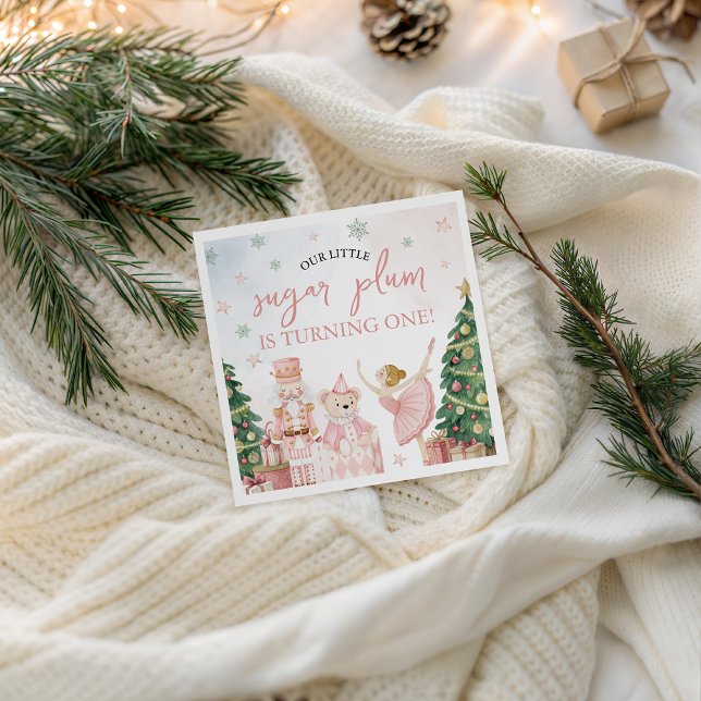 Serviette En Papier Sugar Plum Nutcracker Party Napkin (Créateur téléchargé)