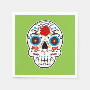 Serviette En Papier Sugar Skeleton Party mexicain espagnol Skeleton Pa