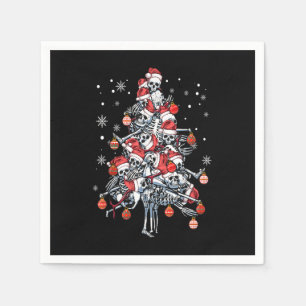 Serviette En Papier Sugar Skull Santa Hat Christmas Tree Funny Xmas